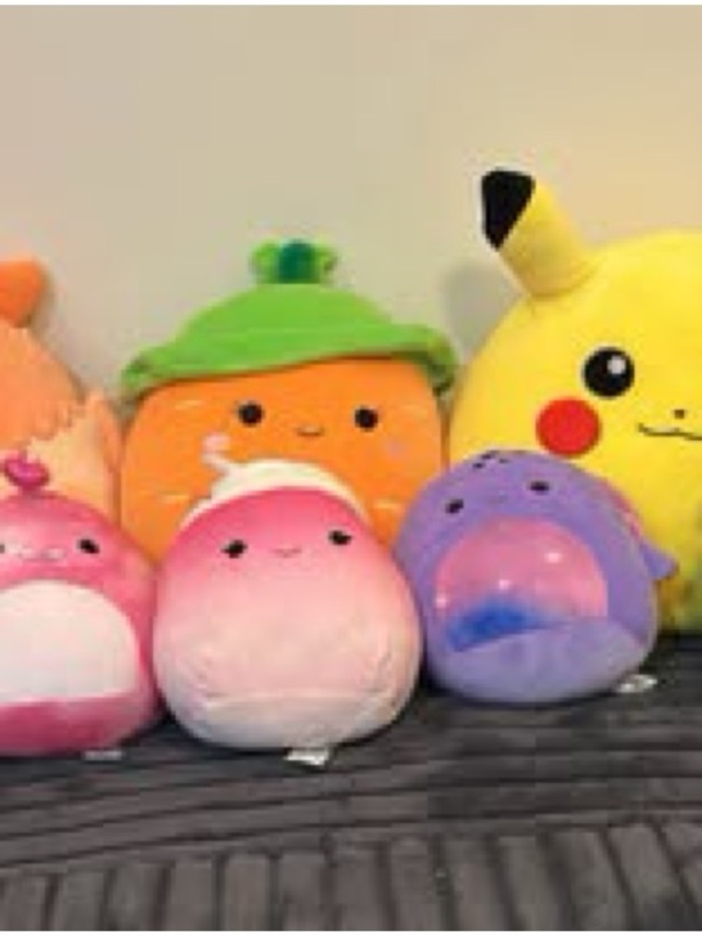 Squishmallows Pink Purple Yellow Orange Blue Gradient  Plush Bundle PIKACHU SOLD